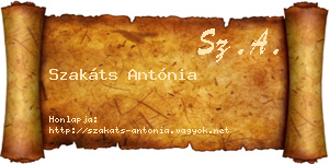 Szakáts Antónia névjegykártya